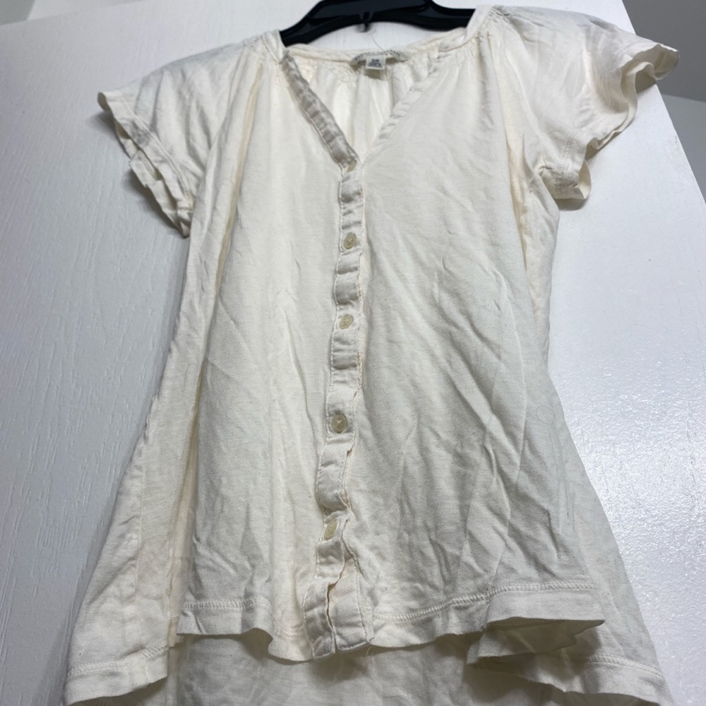 Flowy and soft button down cream coloured shirt